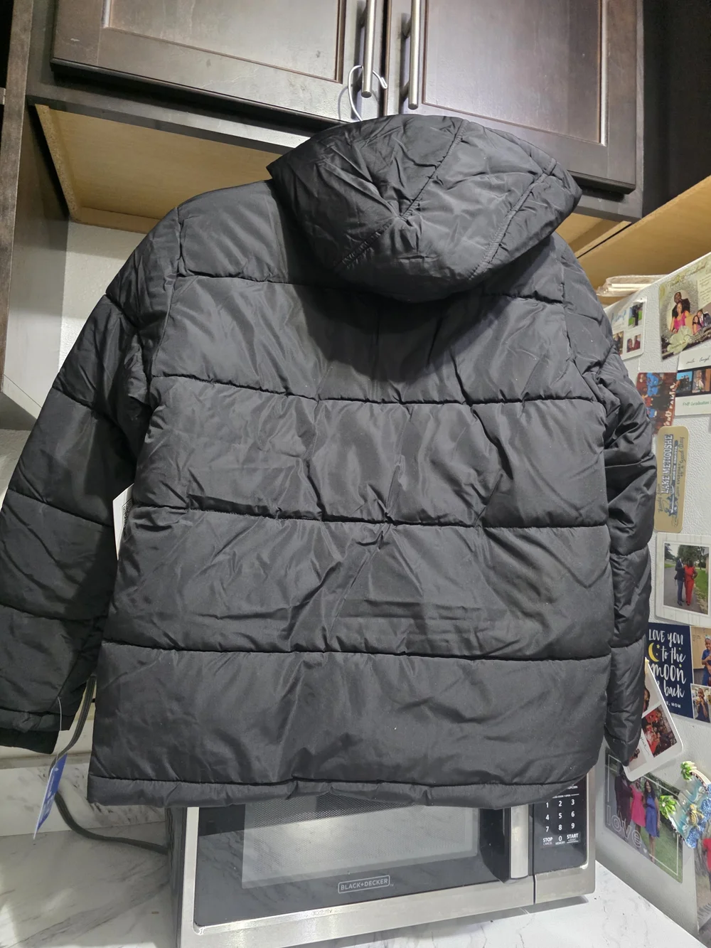 Members Mark Kids Black Puffer Jacket with Hood Boys 10/12